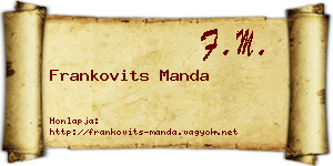 Frankovits Manda névjegykártya